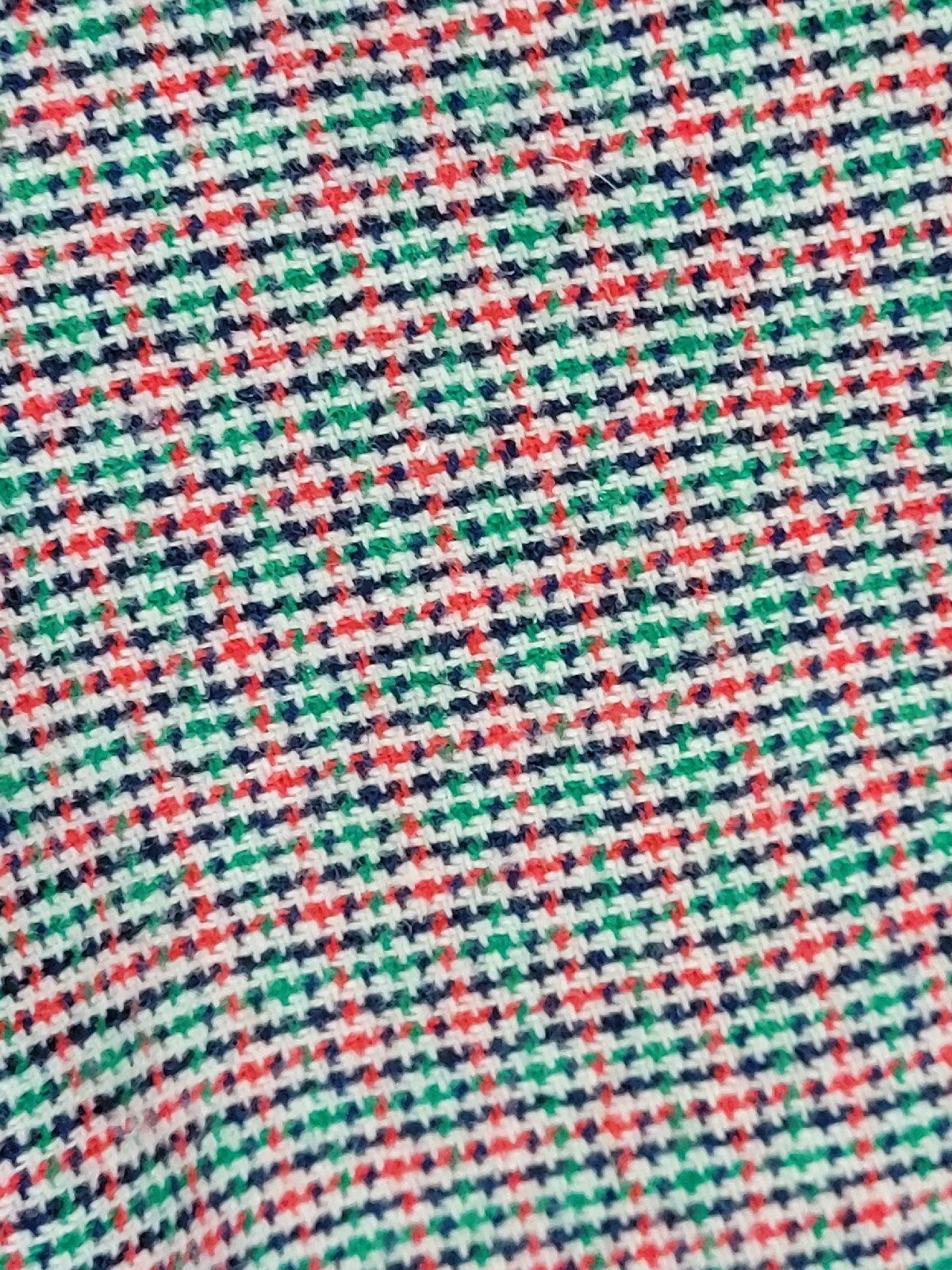 Vtg Saks Fifth Avenue Wool Trousers in Navy/Red/Green/Tan Houndstooth Size 11/12