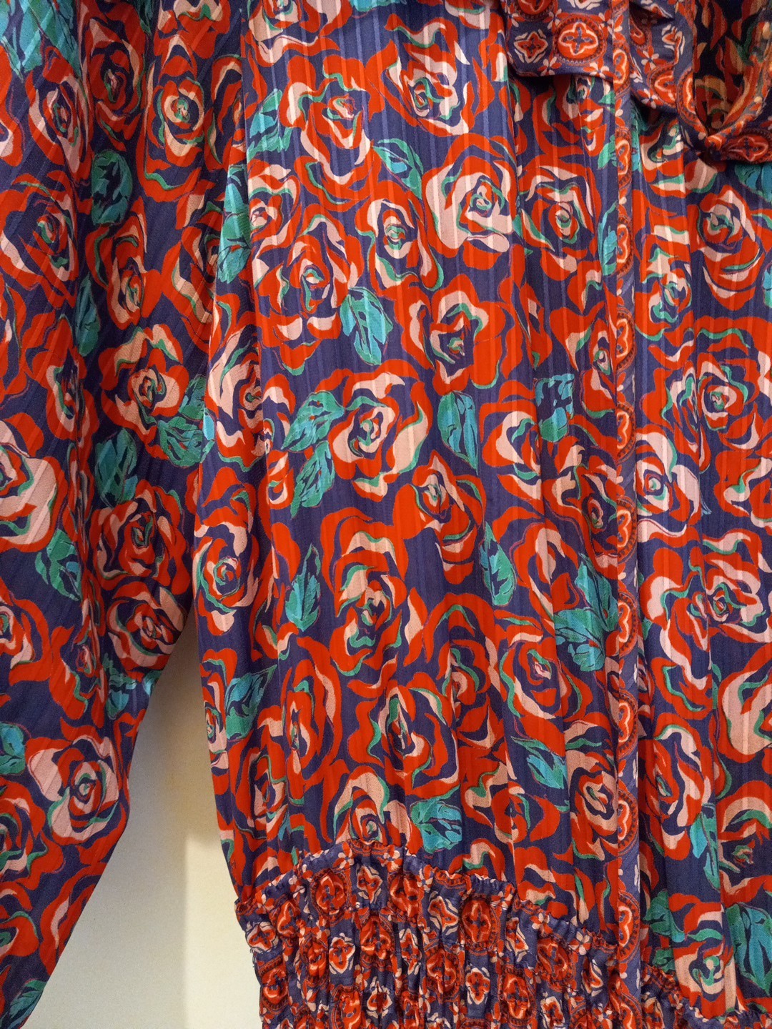 VTG Retro DIANE FREIS Original Dress Womens 1980s Midi Elastic Waist SIZE 10-12