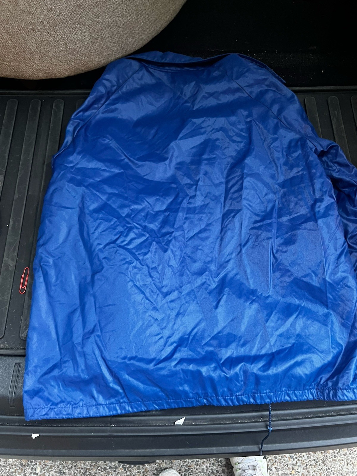 Vintage Windy Weather Coach Jacket XL Blue Nylon Flannel Lined Made in Singapore