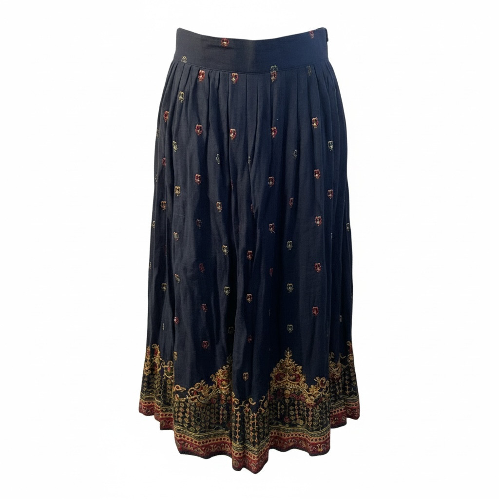 Vintage 80s Chaus Women’s Blue Royalty Preppy Maxi Pleated, Size 12