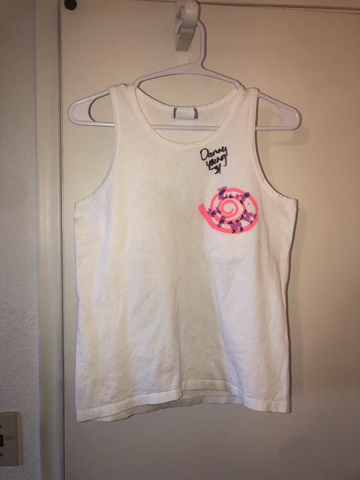 VTG 1990 Jimmy Z Tank Top Shirt Surf Skate Signed Wagon Woody Stash Pocket Sz L