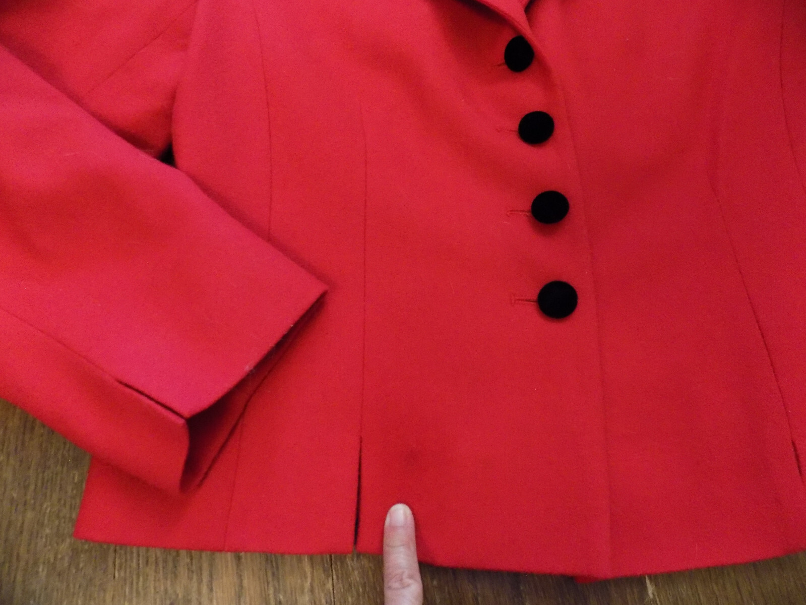Vtg Riding Jacket Blazer Pendleton Classic Red Black Velvet Collar USA 12 Wool