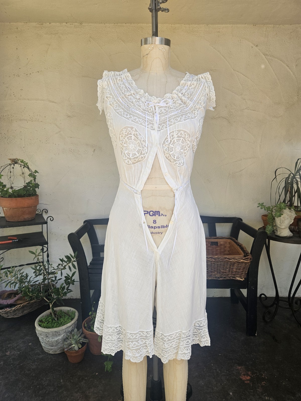 Antique Vintage 1900s Edwardian Cotton Lace Lingerie Rimper Undergarment