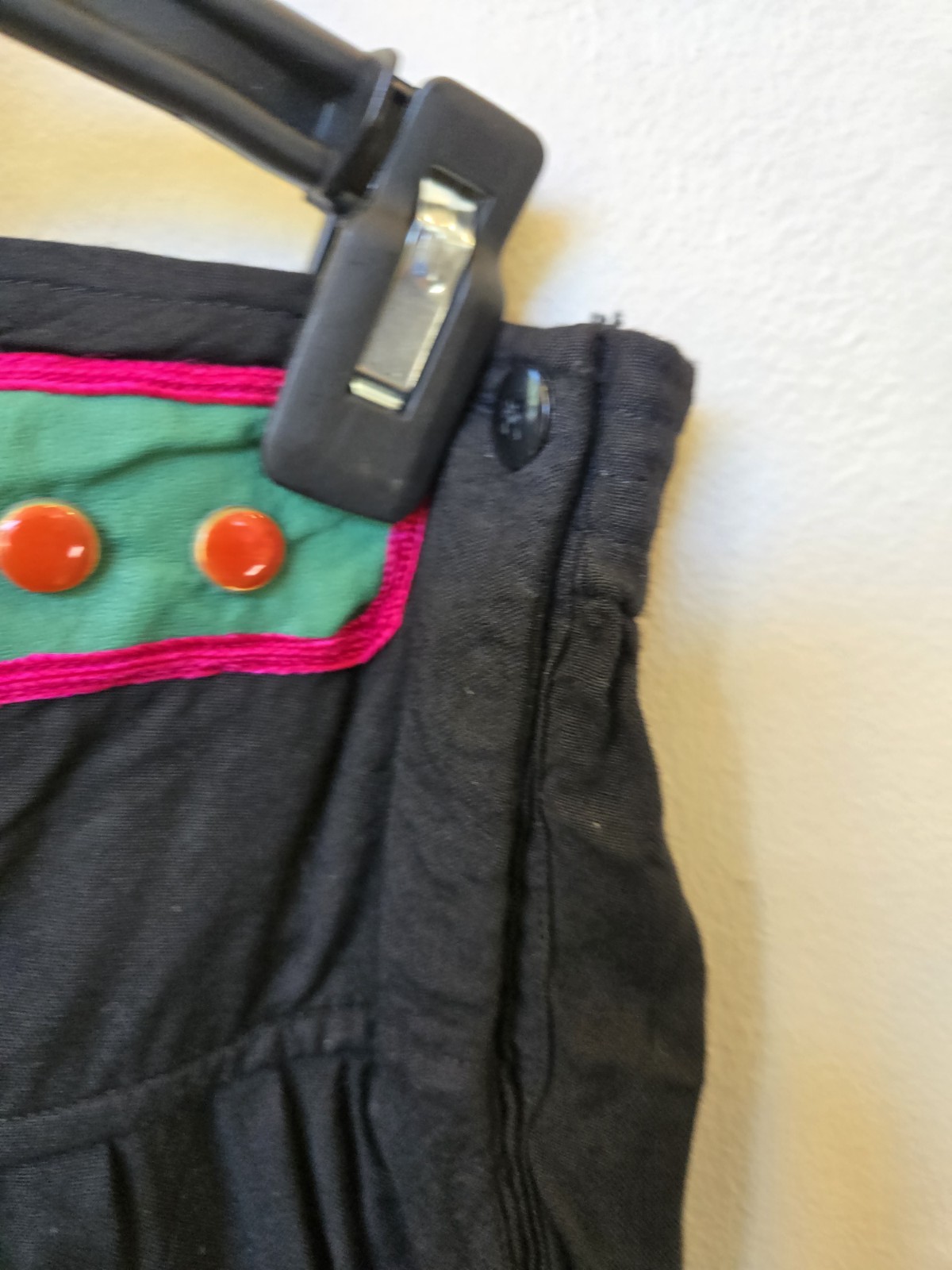 Vintage 80s 90s Womens Outfit Sz M Leather Patch Work Art To Wear Hippie Loose
