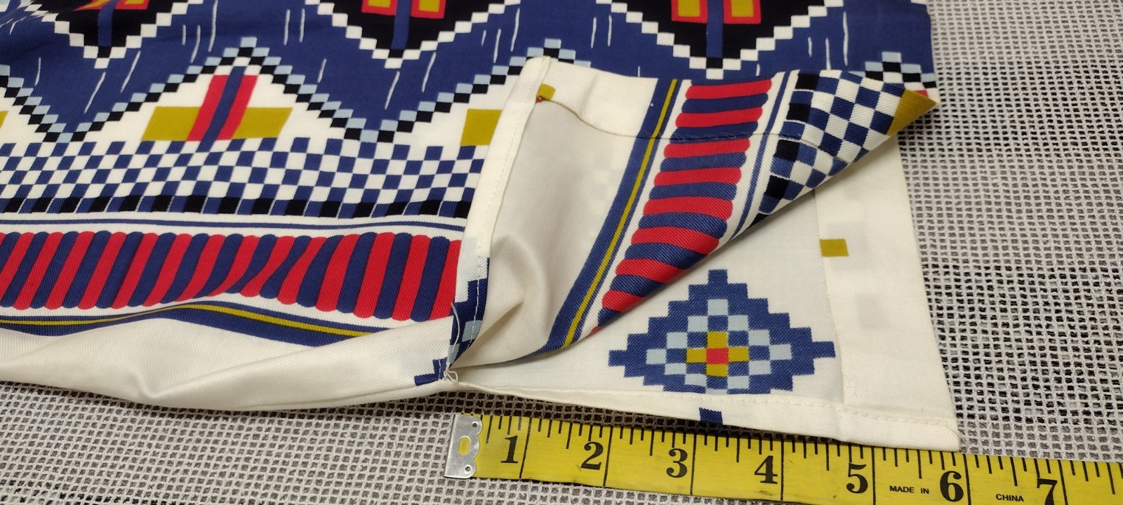 Alex Coleman Geometric Mini Dress Blue Tribal Sleeveless Top Cotton Belted M/L