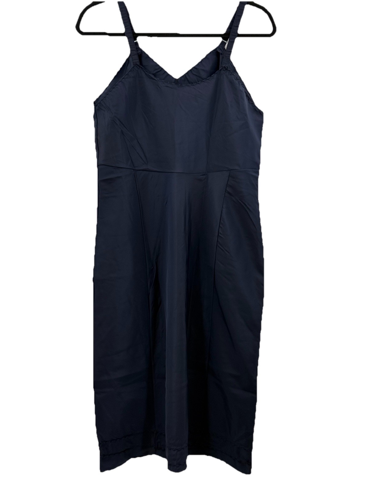 Vintage Navy Taffeta Wonder Maid Molded Magic Lingerie Full Slip Sz 38 Pin Up