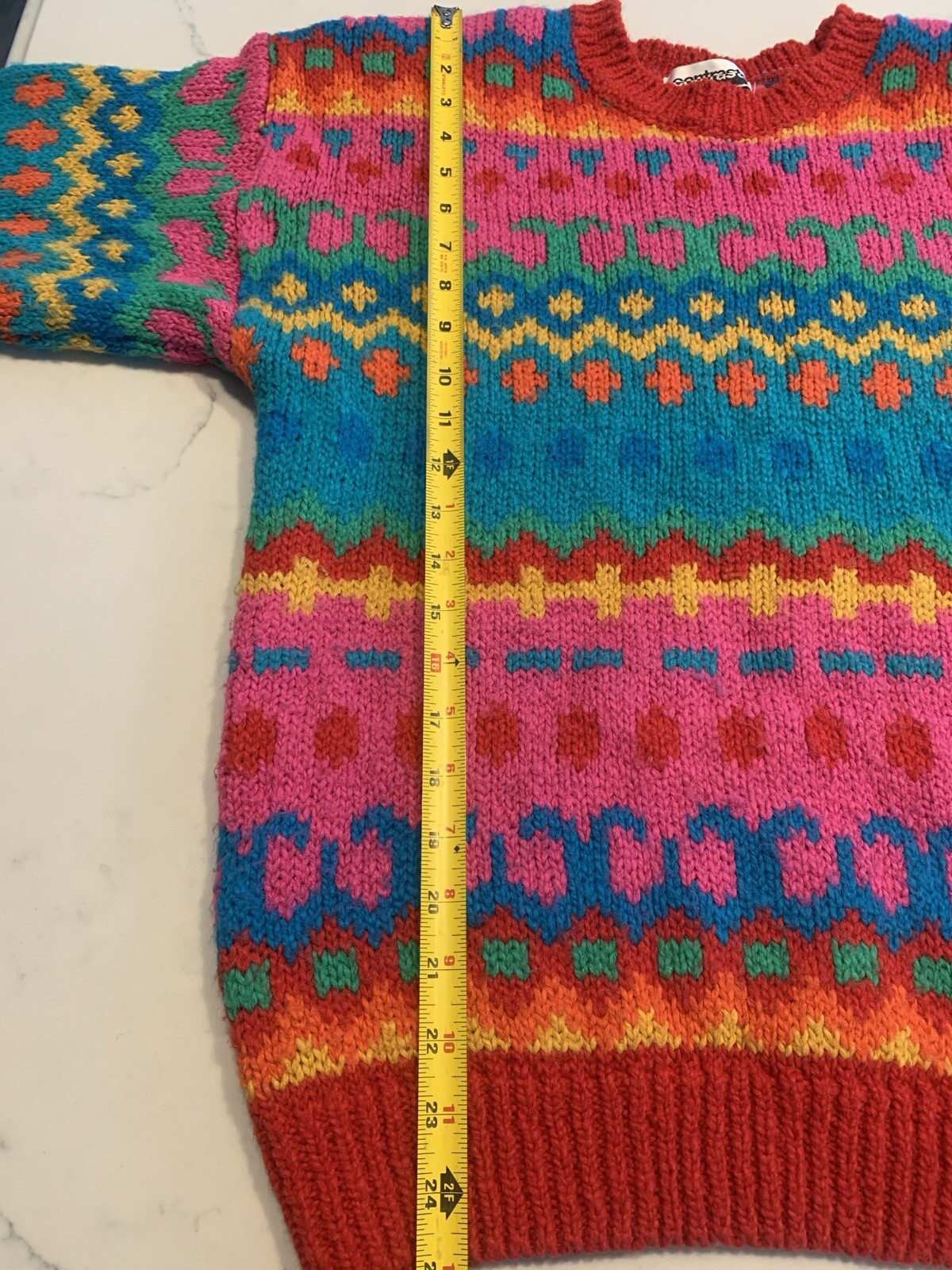 Contrasts Vintage Women’s Knit Sweater Size Medium 1980’s
