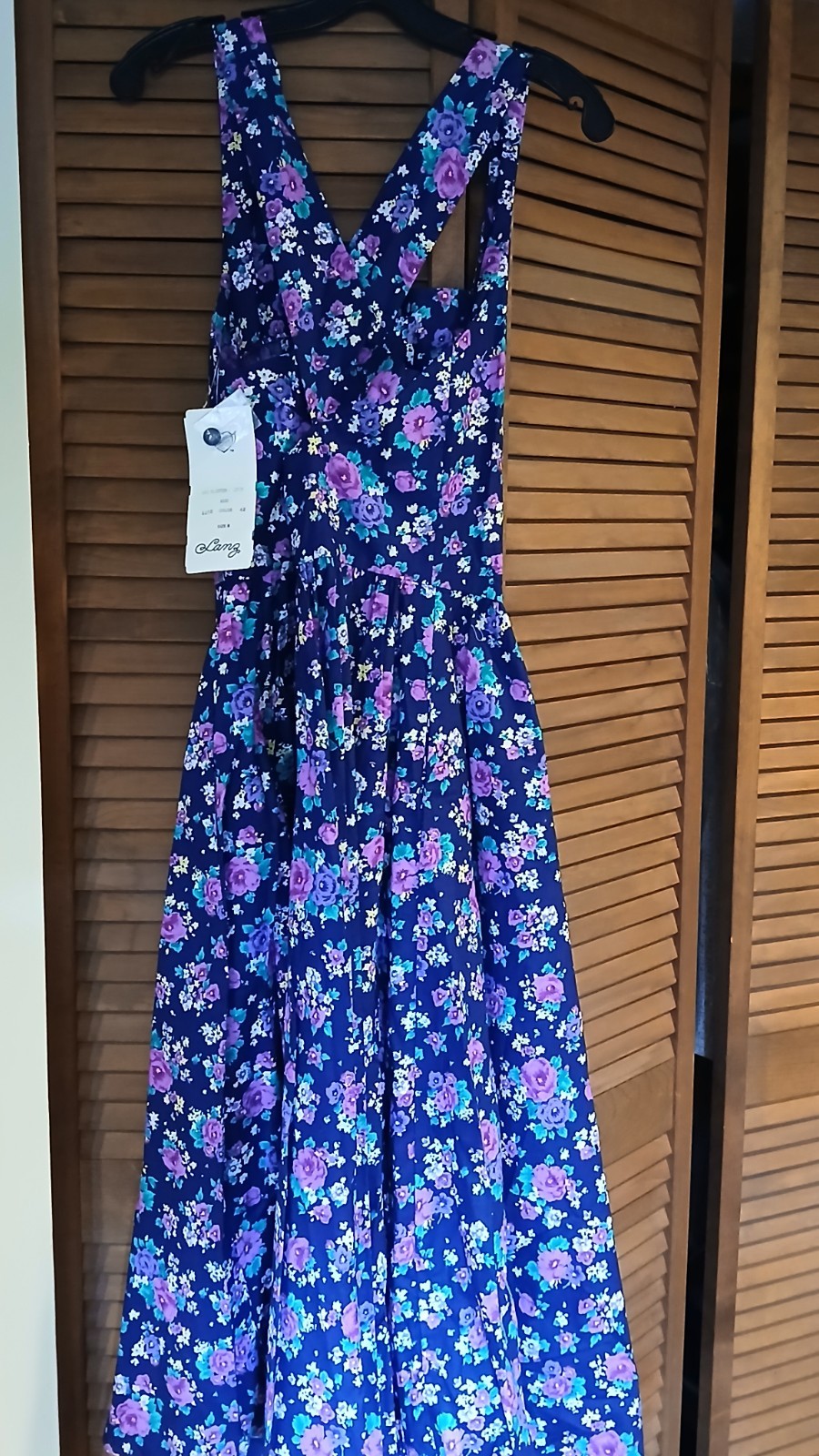 Lanz Originals Wonderful Vintage 80’s-90’s NWT Floral Blue Sundress Size 8