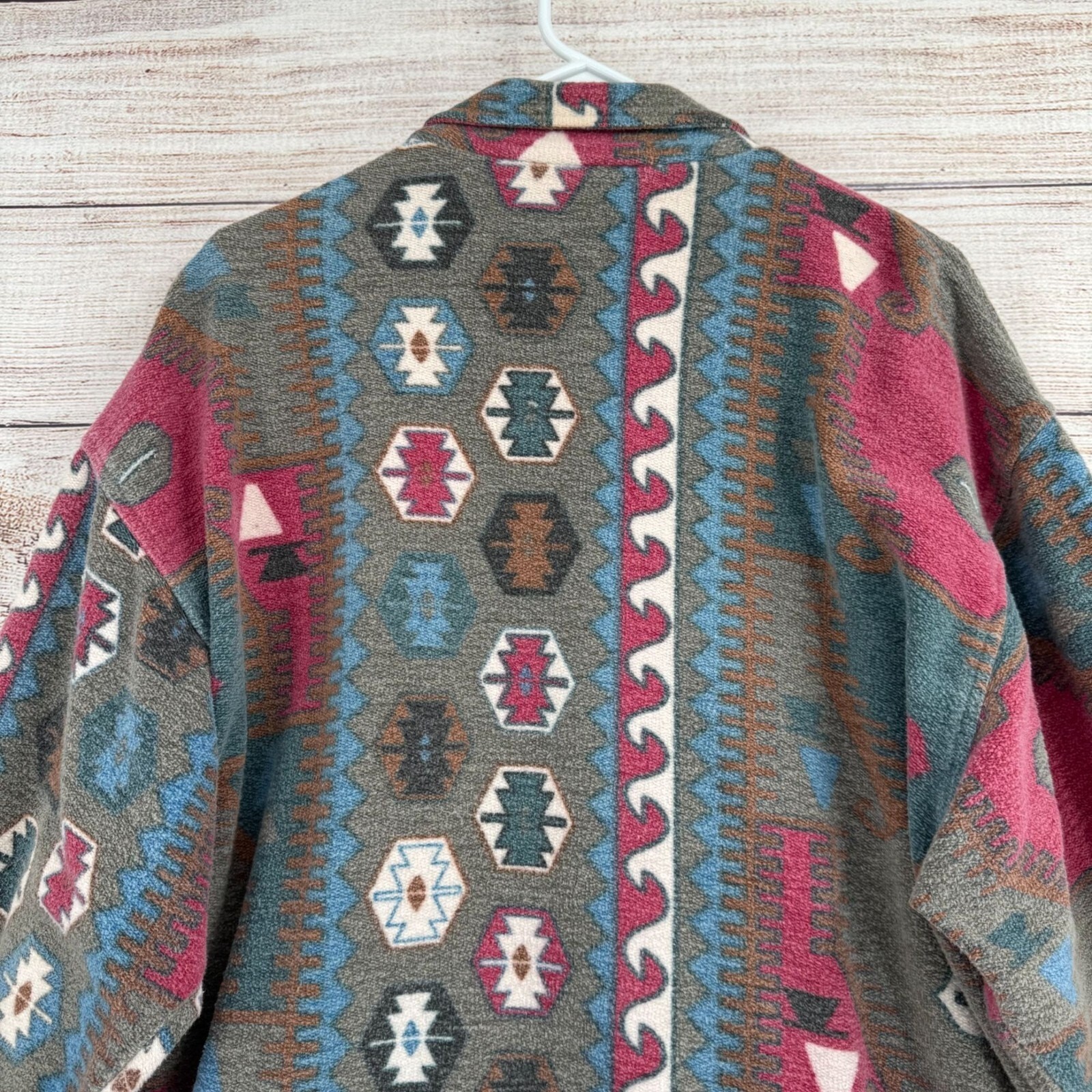 Vintage Chico’s Design Southwest Print Button Down Shacket Women’s Size Large