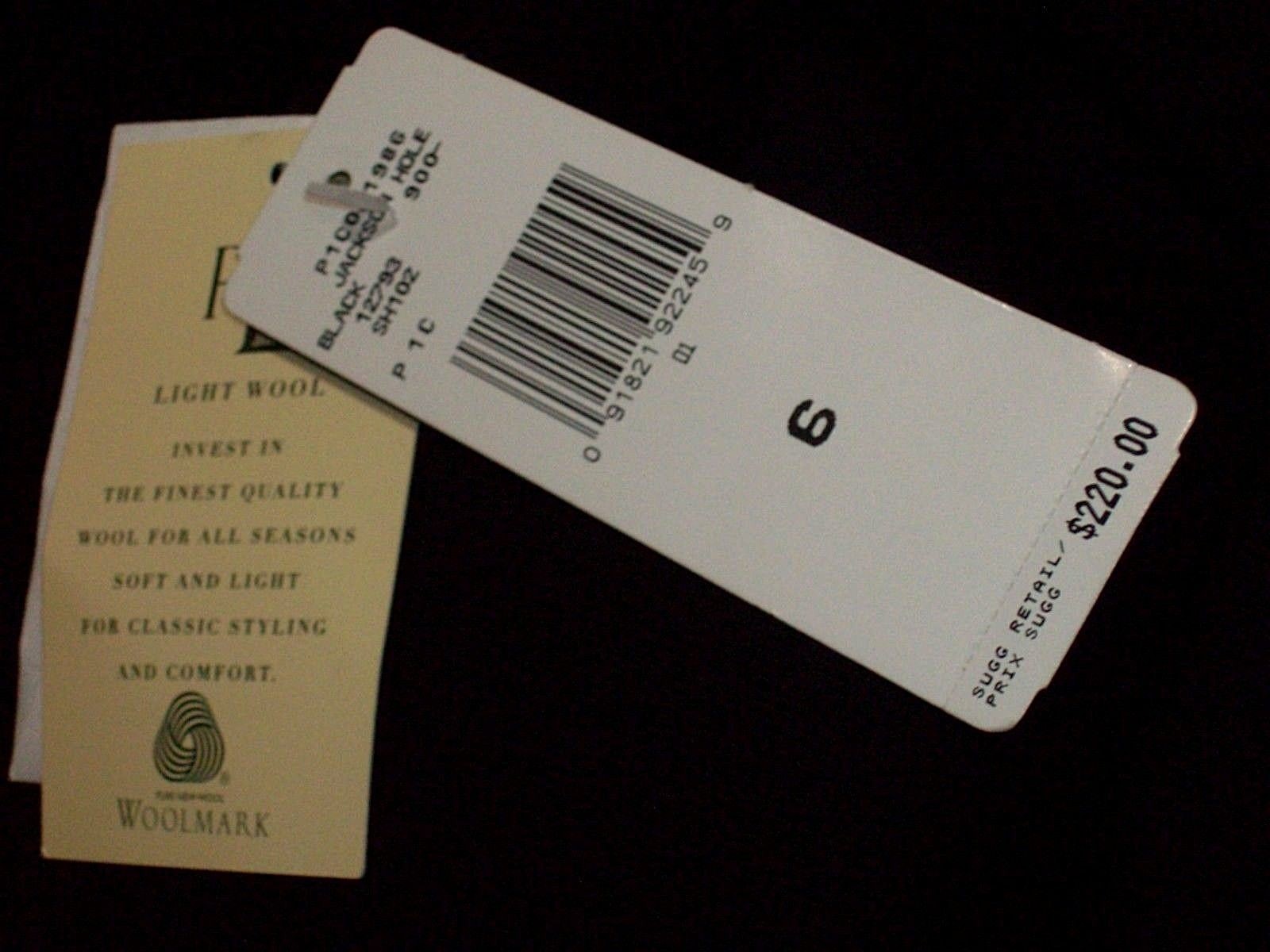 $220 NWT RALPH LAUREN 100 % Wool Light Suit Jacket Comfort Black Blazer, Size 6