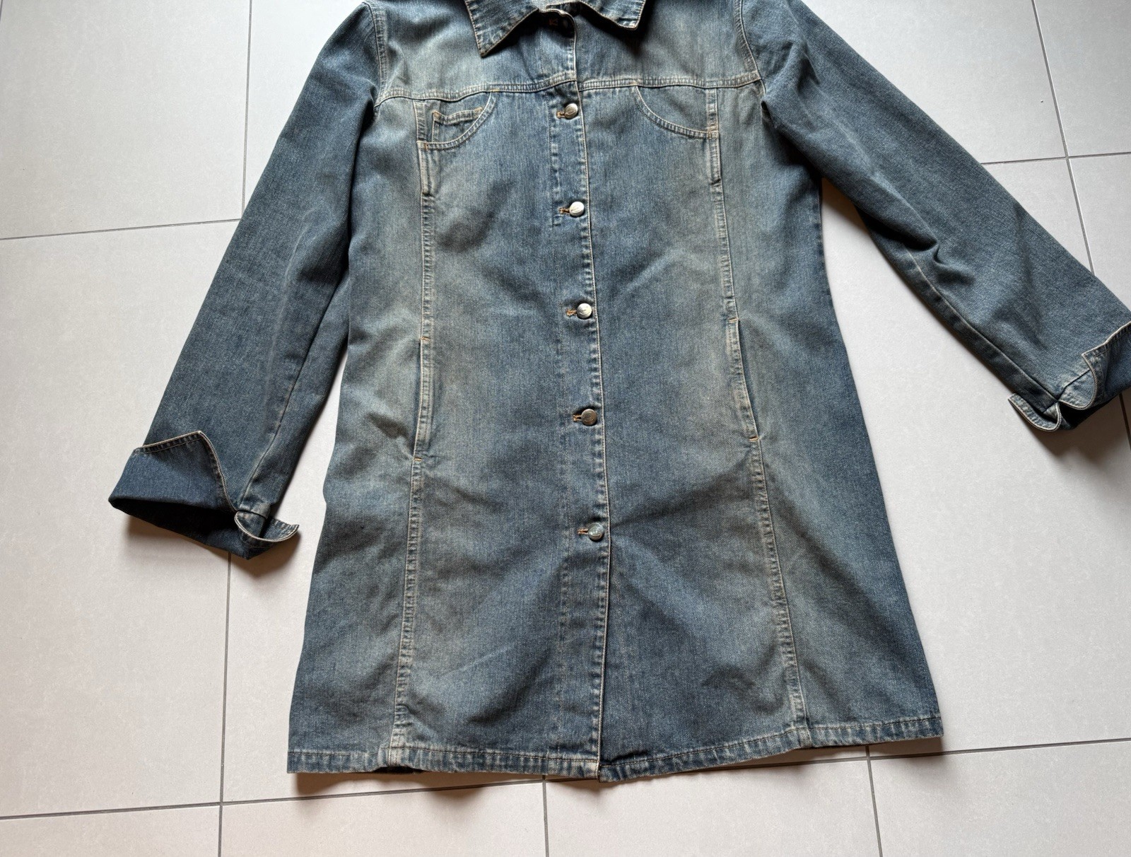 DDP Vintage 2000s Just Cavalli Womens Denim Long Jacket Washed y2k size 30/44