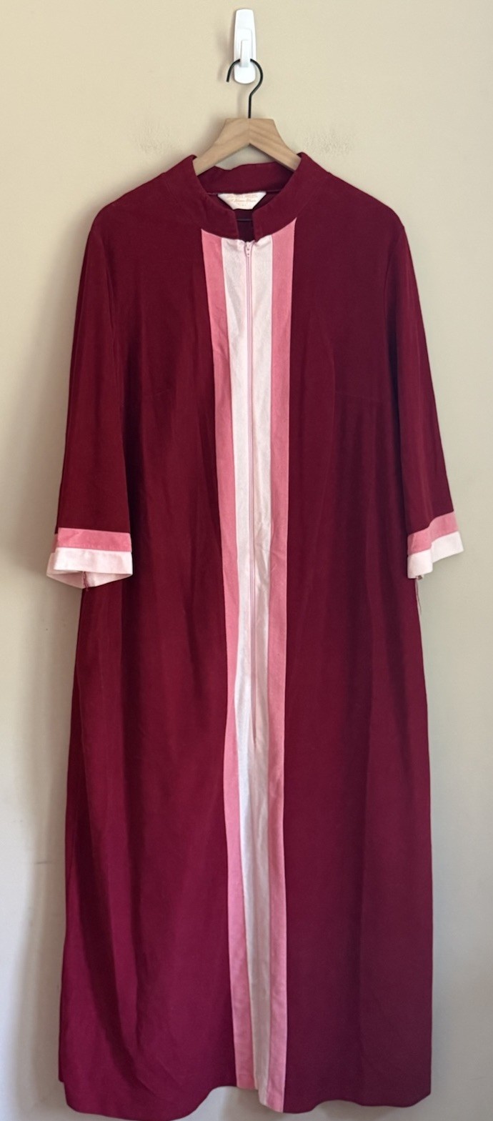 Vintage Robe Housecoat Velour Sears At Home Wear 60s 70s Womens Size XL