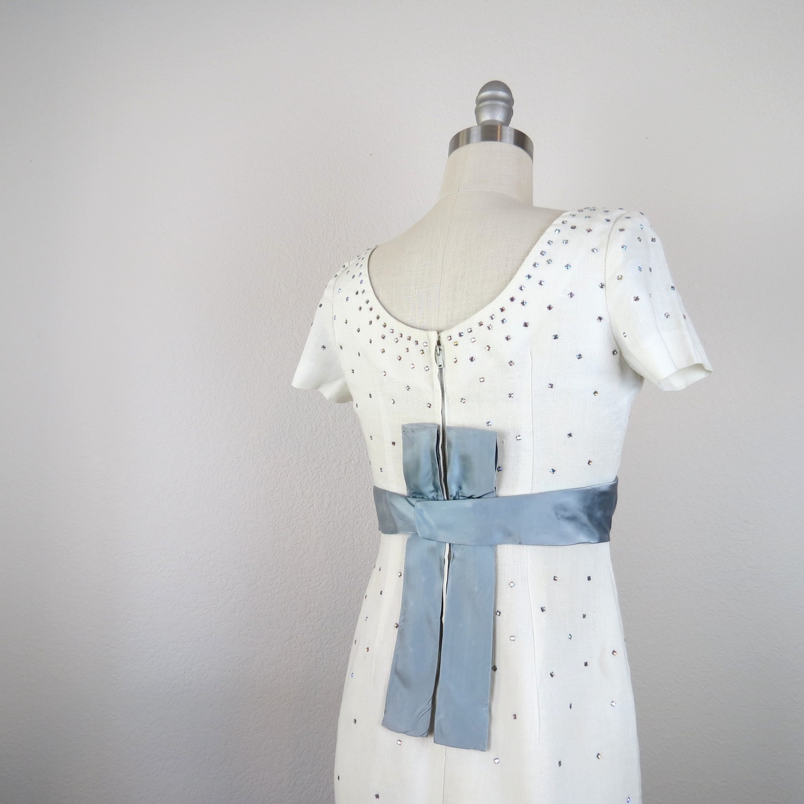 vintage 1950s formal dress cocktail courthouse wedding wiggle bridal size xs