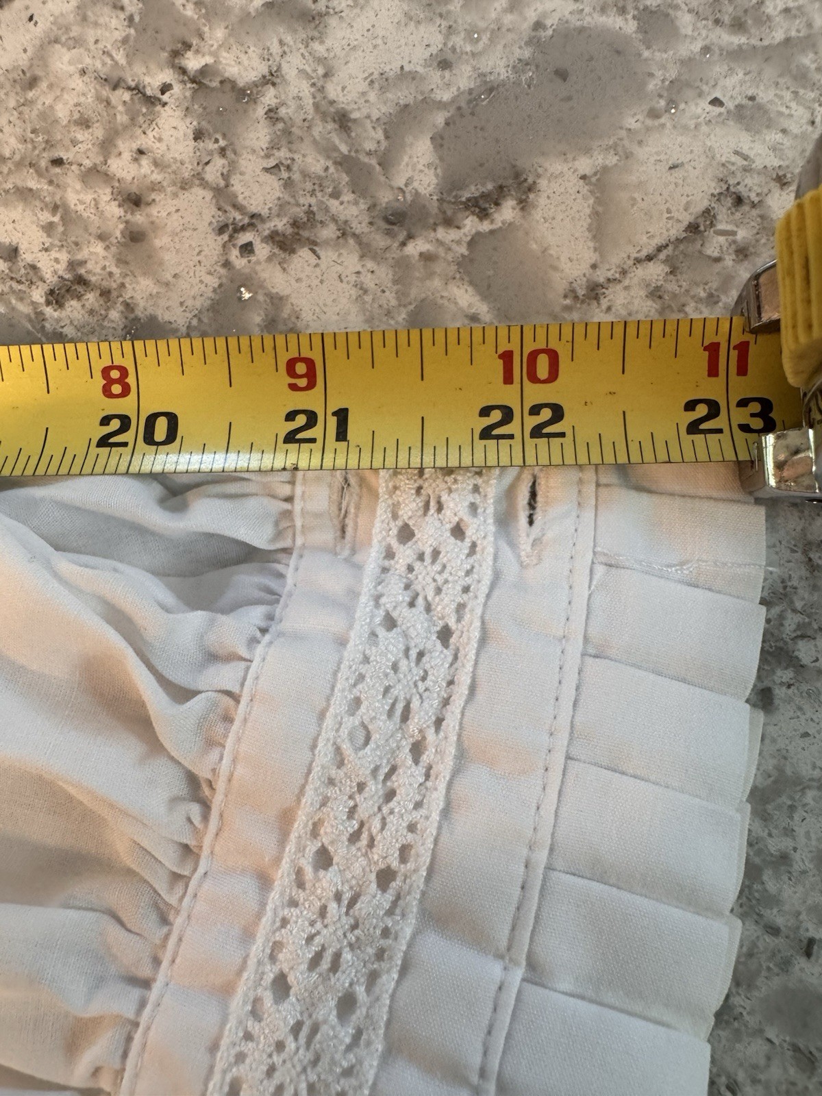 Vintage Orvis Victorian Ruffle Pin-Tuck Lace Blouse S M High Collar, White