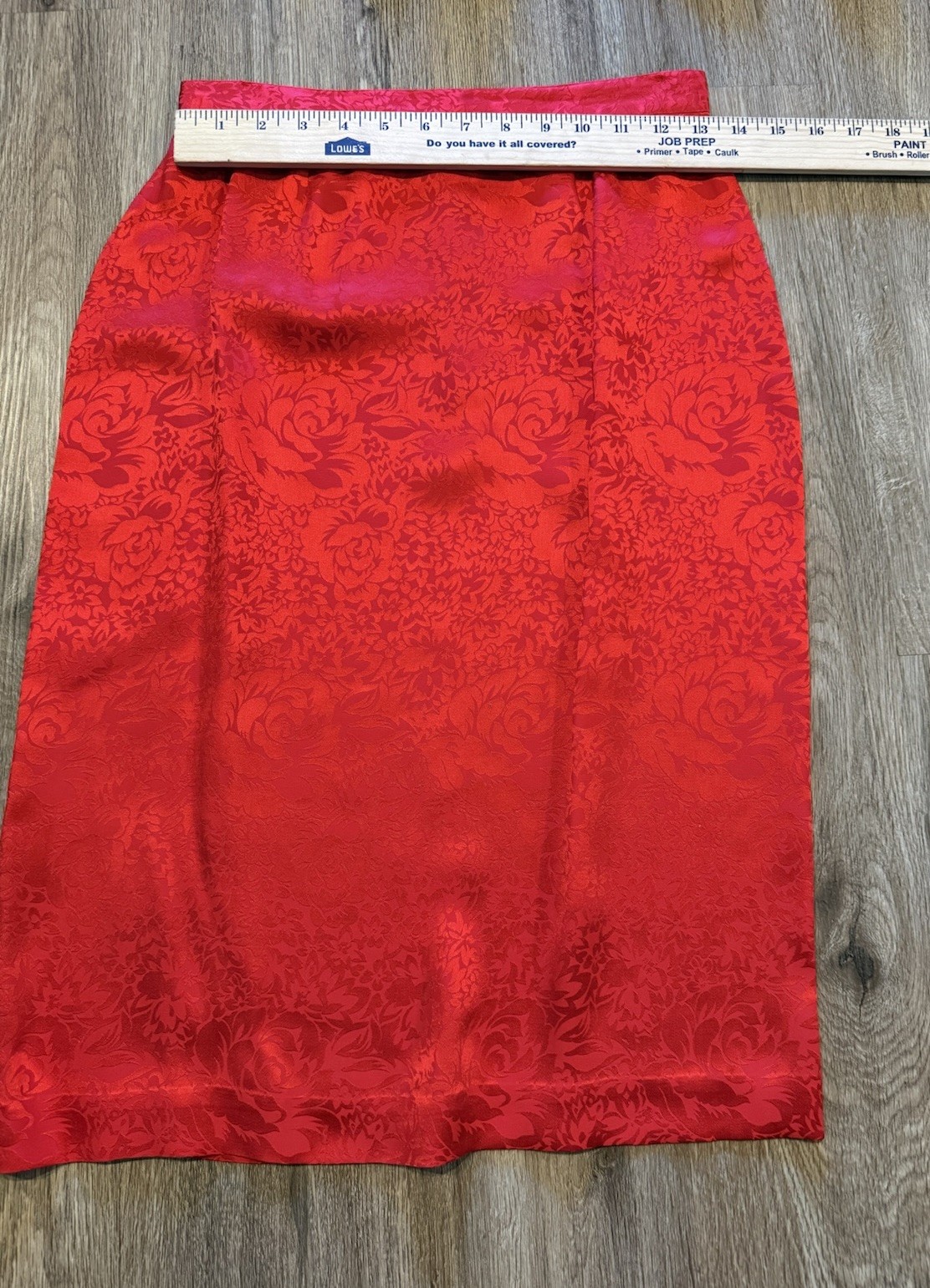 Vintage Courtenay Red Silk Jacquard Peplum Skirt Suit Set 80s 90s Romantic sz 8