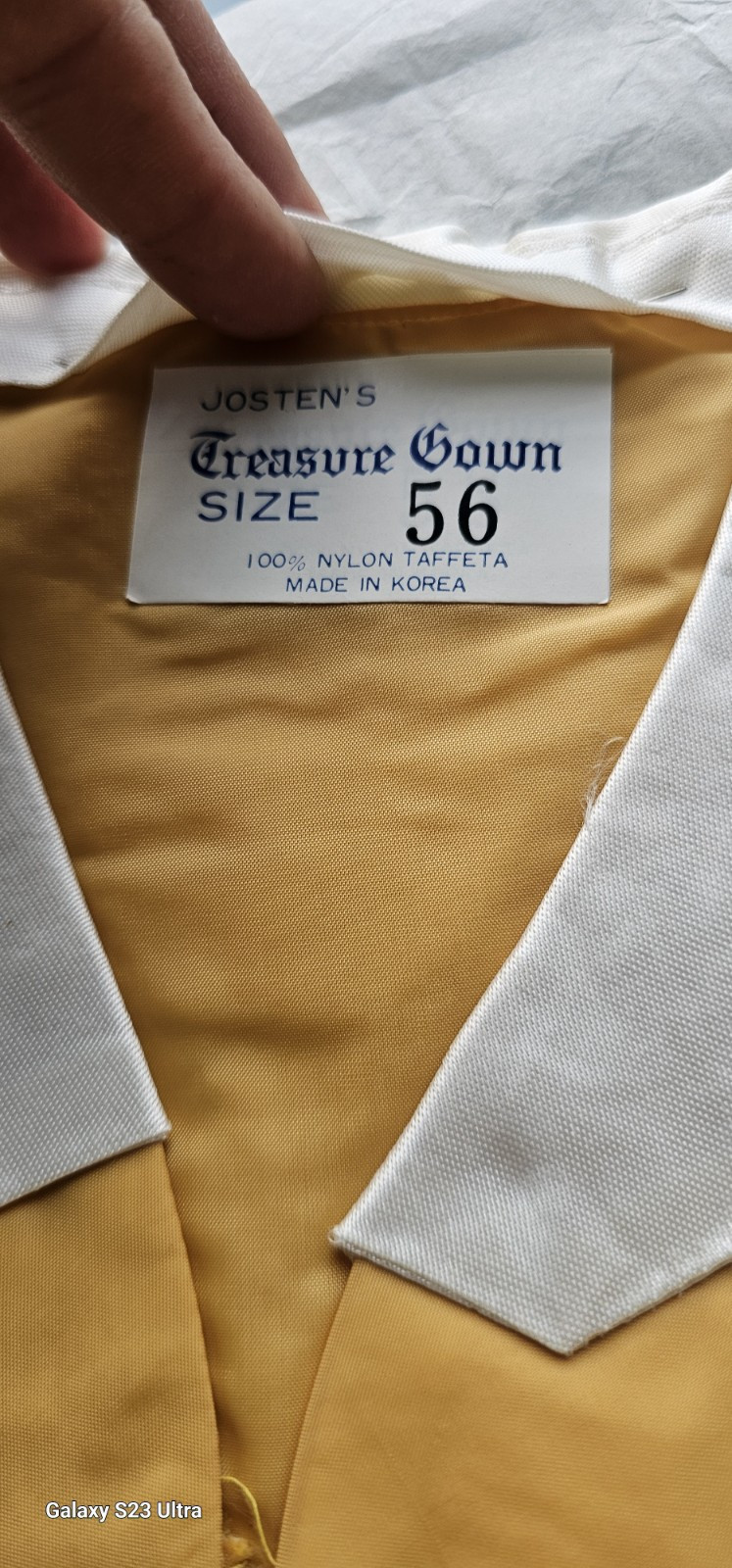 Vintage Josten’s Treasure Gown Yellow Size 56 Made In Korea