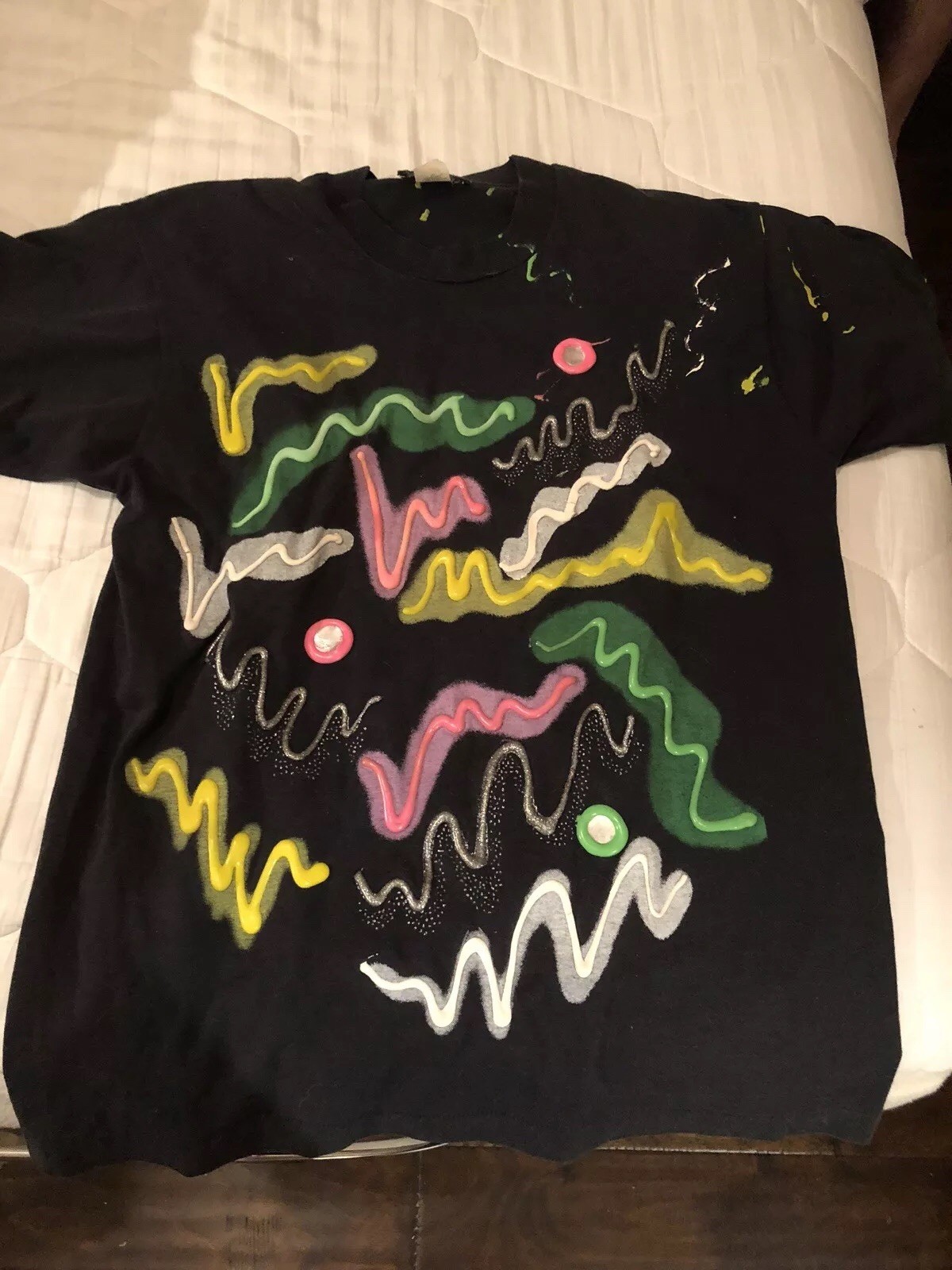 Totally Awesome vintage 80’s 1980 unisex black neon t-shirt One Size – GUC