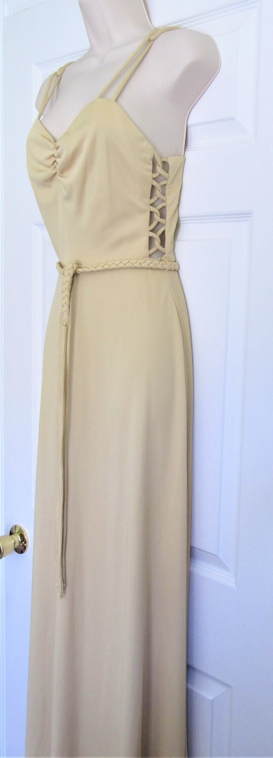 70s Slinky Gown, Jody T of California Disco Dress, Vintage Retro