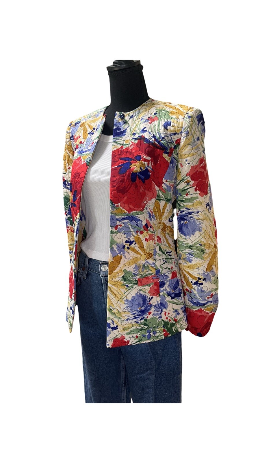 Vintage Neiman Marcus -David Hayes Silk Quilted Jacket – 6 – Cottagecore