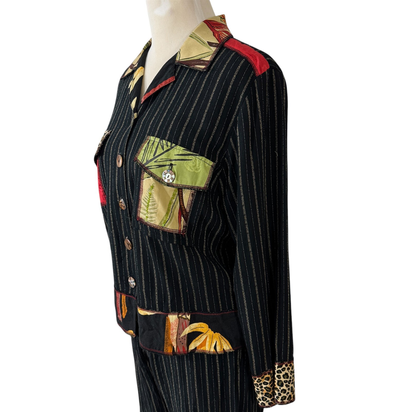 Faith by Celia Forrester Jacket & Pants Size XS & M Vintage 1990s Boho Hippy Art