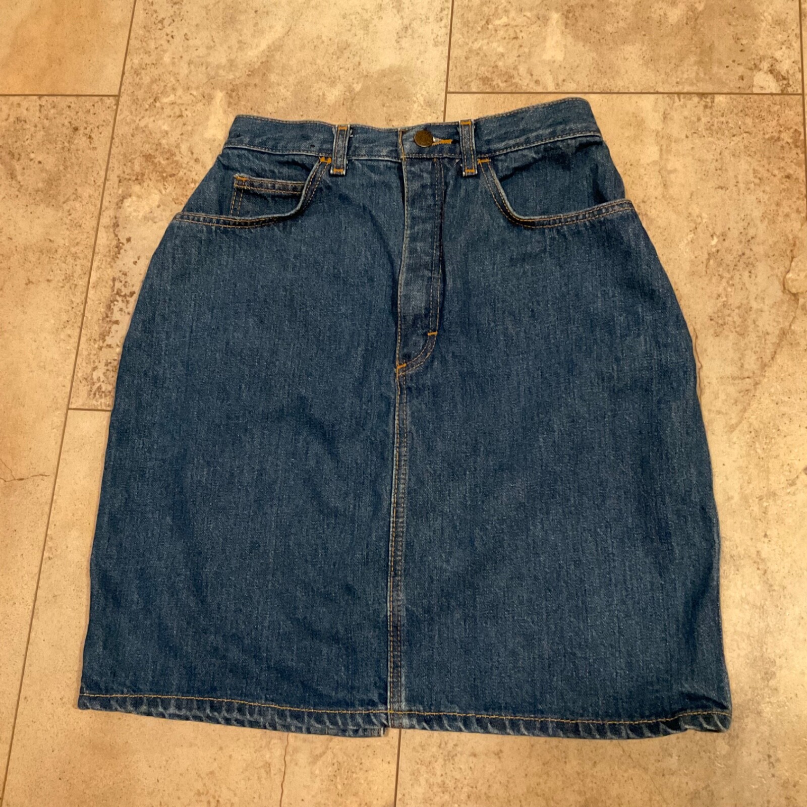 Filippo Totti Vintage Women’s Denim Skirt Size 9/10 Blue Jean Skirt 100% Cotton