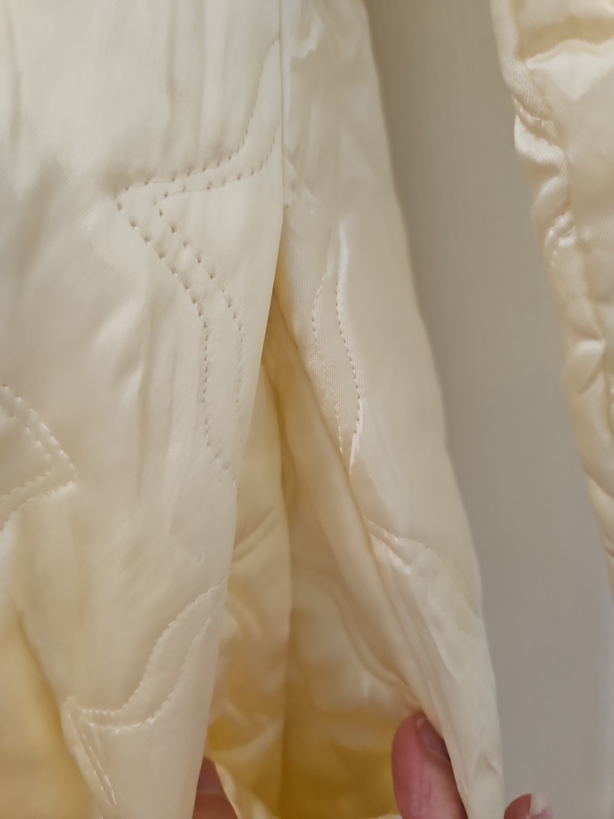 Vintage Quilted Silky Satin Robe Housecoat Size Small? Long Covered Buttons