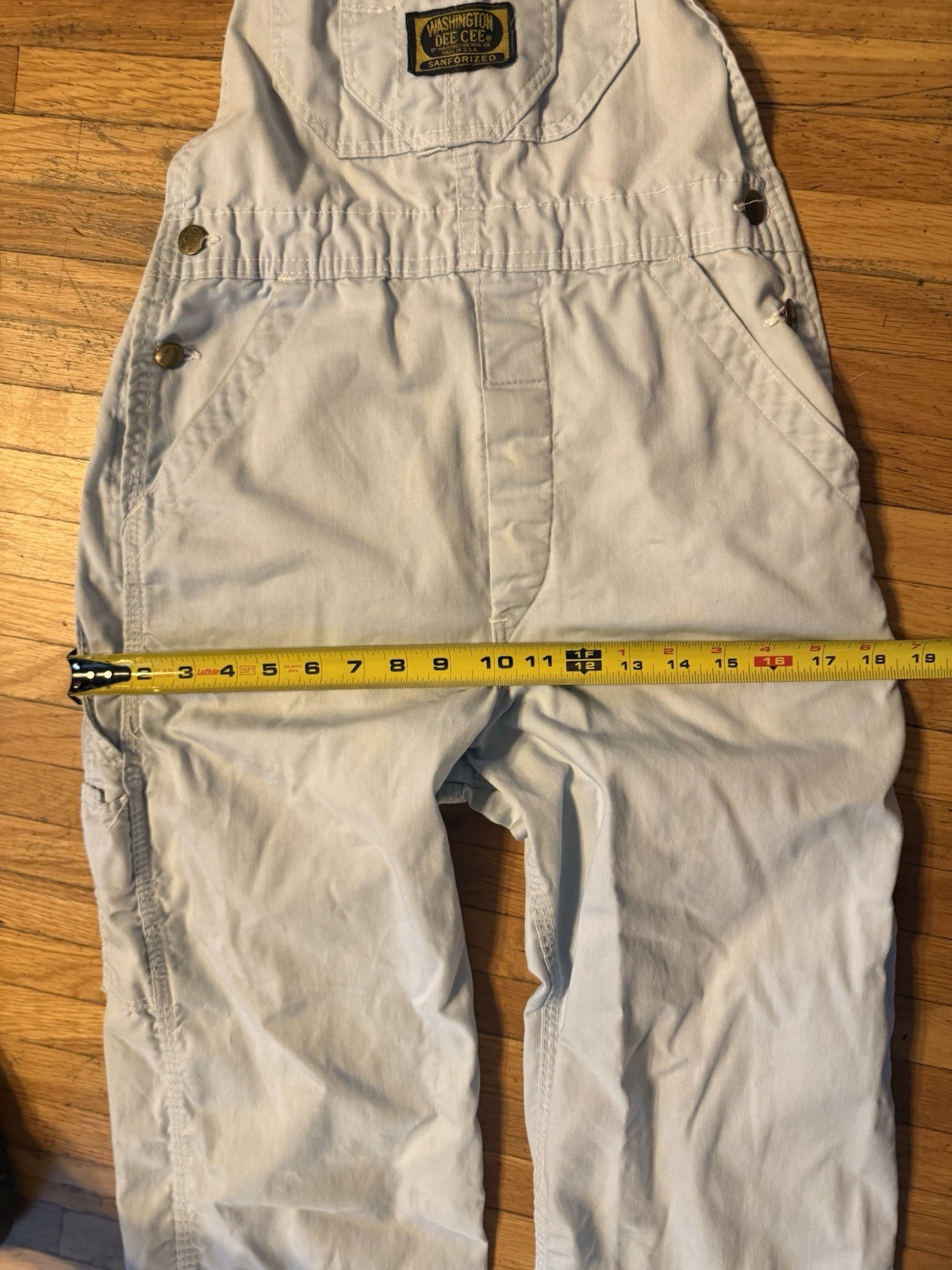 1960’s Sanforized Washington Dee Crew Overalls Measurements In Pictures