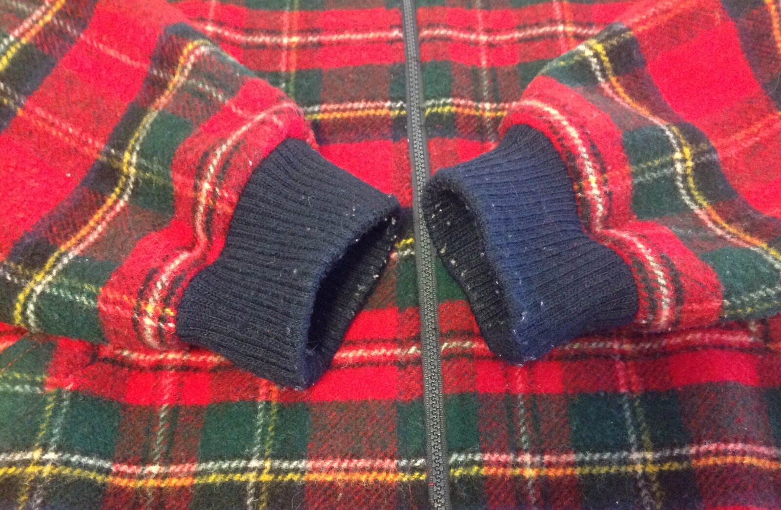 Mackintosh New England Red Tartan Plaid Jacket Wool Nylon Zip Women’s 14
