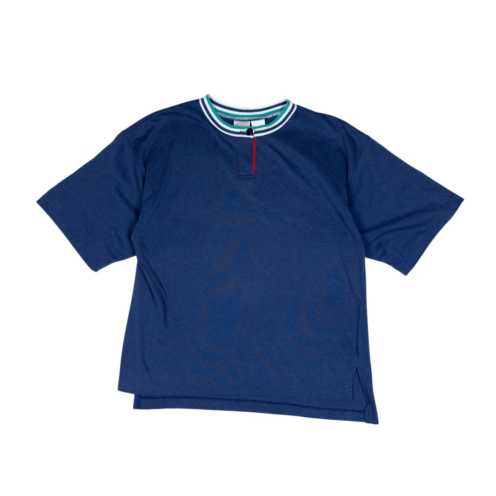 Vtg Cheryl Tiegs Henley Shirt Women’s Small Blue 80s Single Stitch Tee