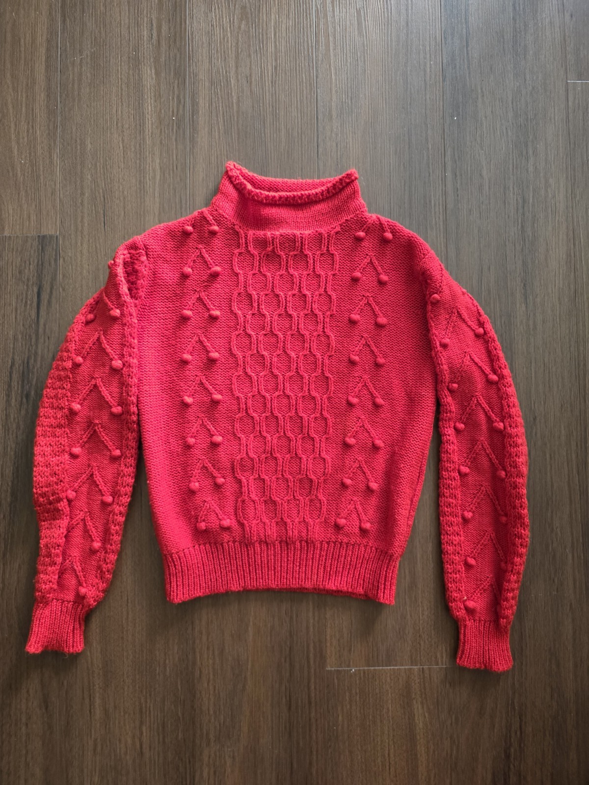 Vintage 1980s Cherry Red Barry & Jarry Christmas Sweater Womens Small Medium