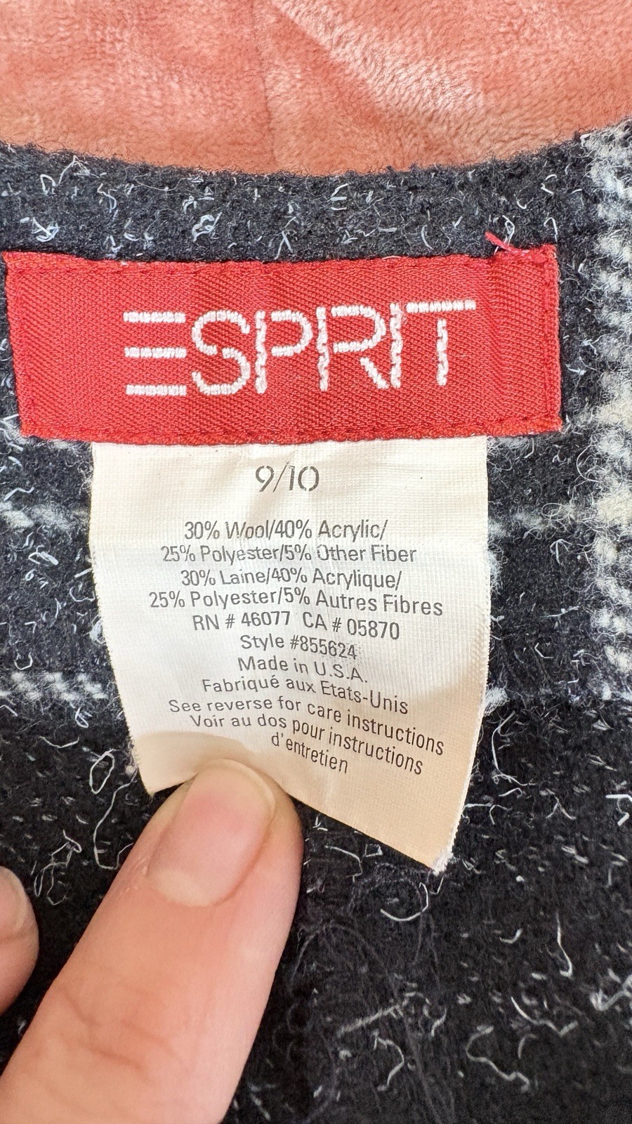 Vintage Esprit Wool Blend Plaid High Waist Shorts Made In USA Women’s 9/10 S M