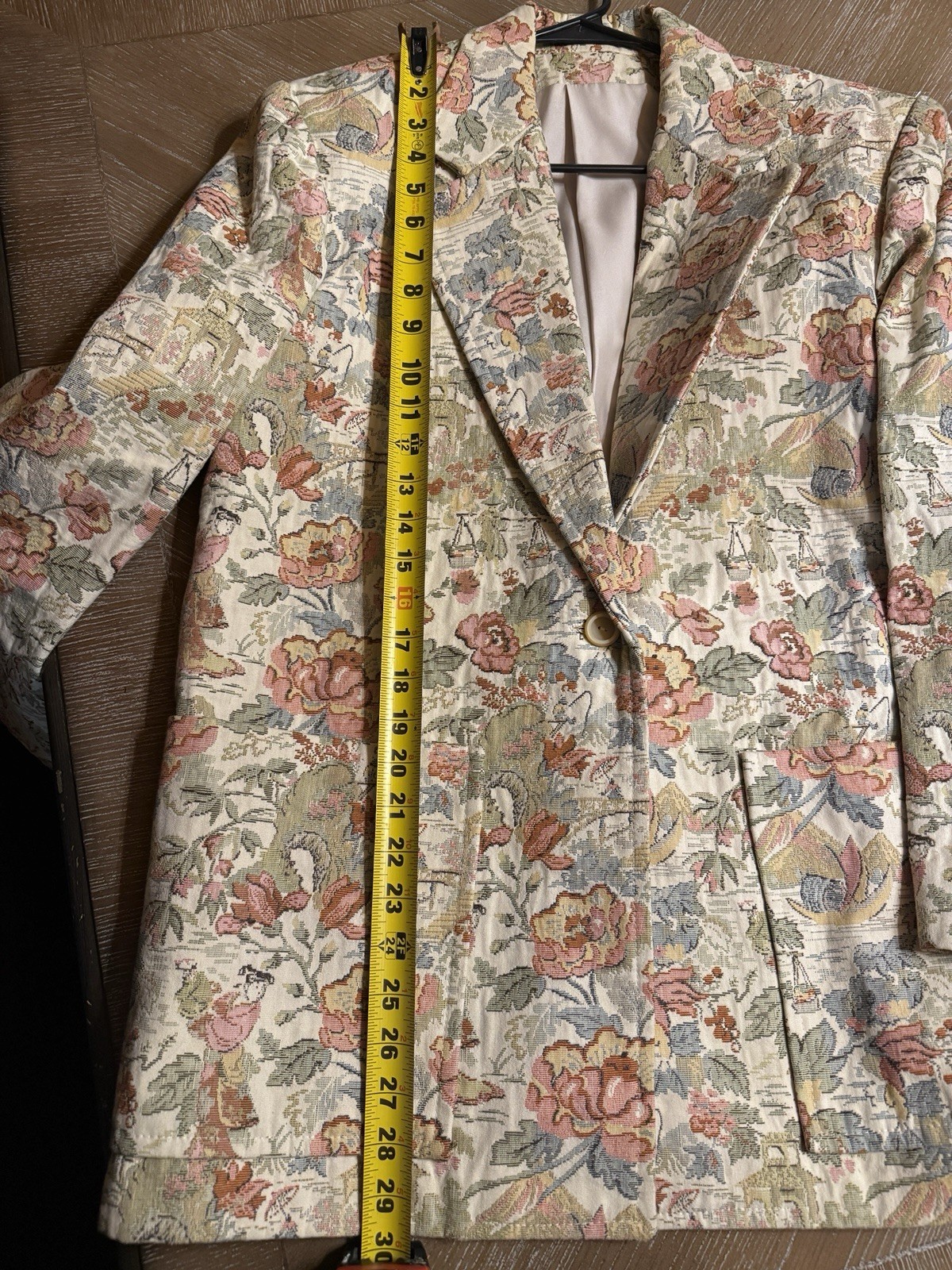 Vintage Floral Oversized Blazer No Brand Hand Made ? Boho- Hippy L/Xl See Mesh