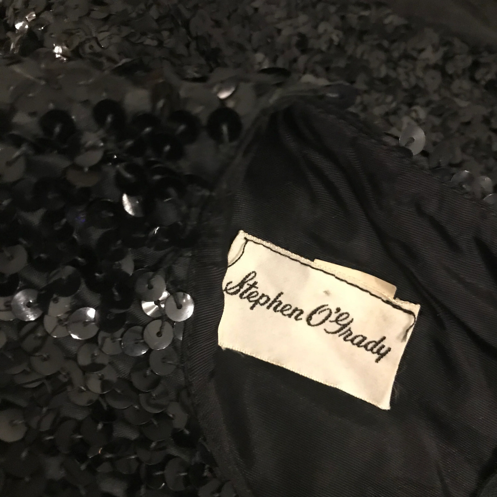 Vintage 1960s Stephen O’Grady Black Sequined Sleeveless Crop Top Size Small