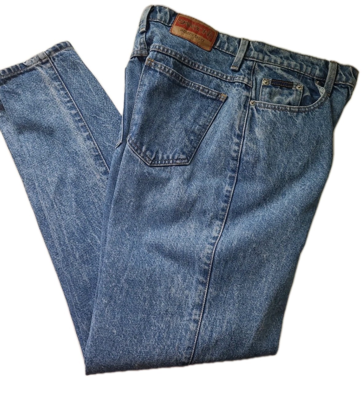 Vintage 80s 90s Streetwear Womens Acid Wash Relaxed Tapered Leg Denim Jeans30x30