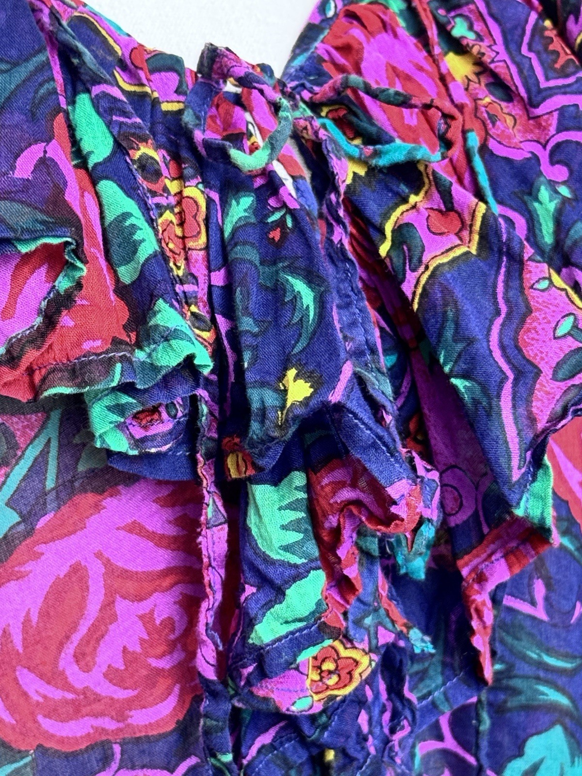 Vintage Speed Limit MPH Women’s SZ M Ruffle Blouse Floral Y2K Boho 90s