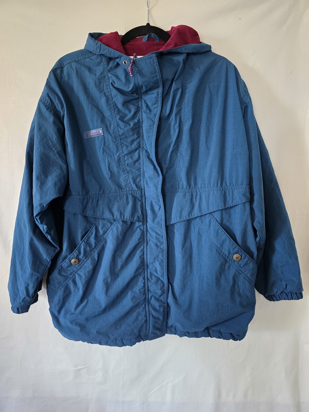 Vintage Columbia Sportswear Jacket Teal Burgundy Medium Unisex