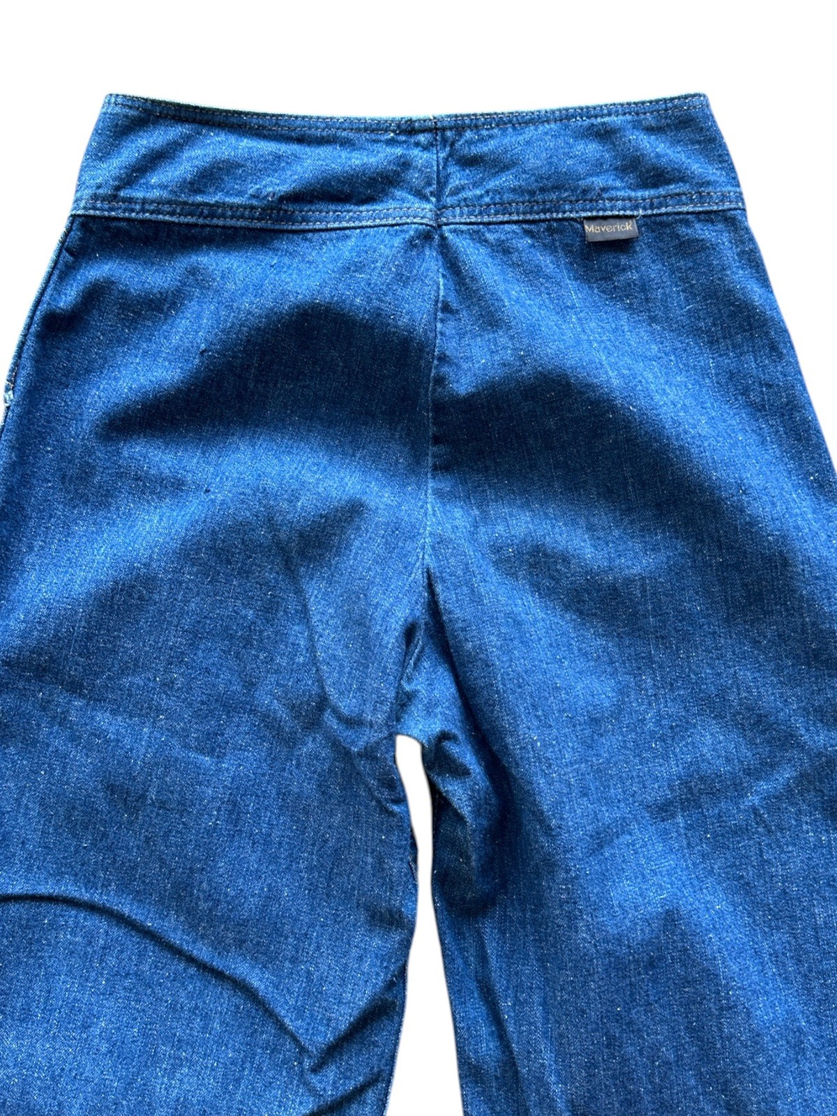 Vintage 70s Bell Bottom Jeans By Maverick 24×28 Flares Denim