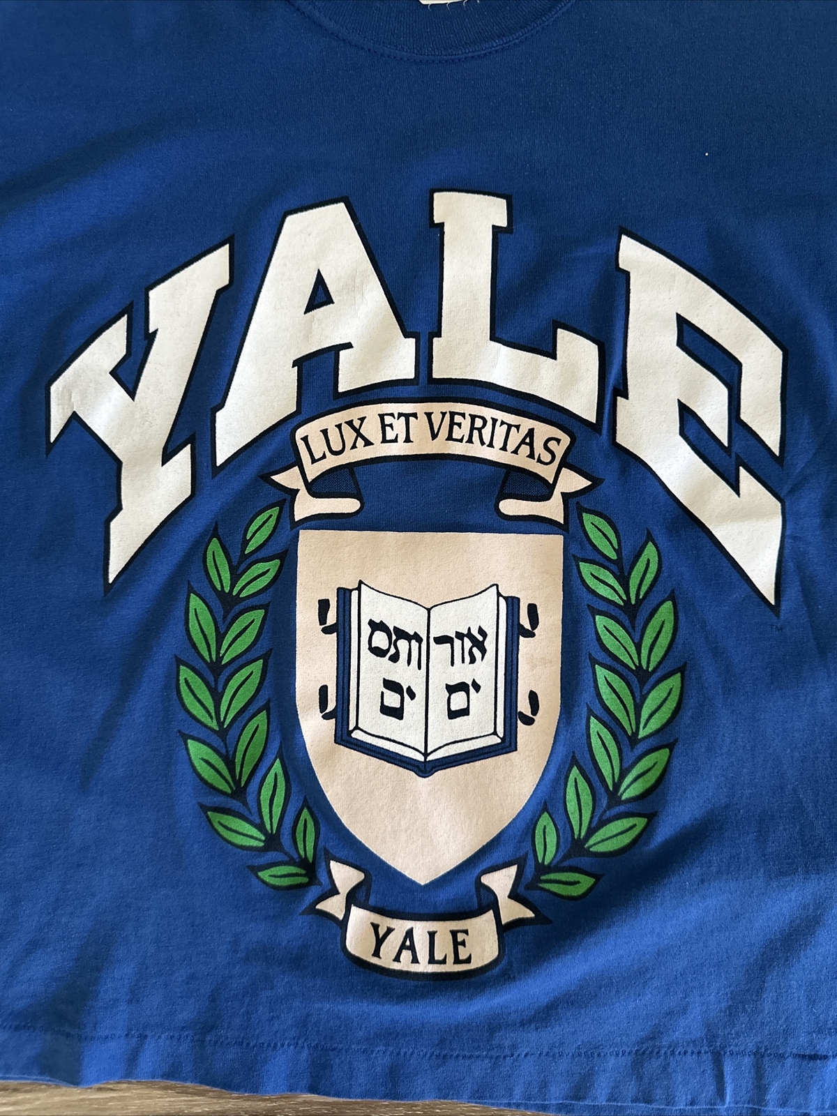 Vintage Yale Bulldogs Cropped Single Stitch T Shirt One Size Signal Made In USA