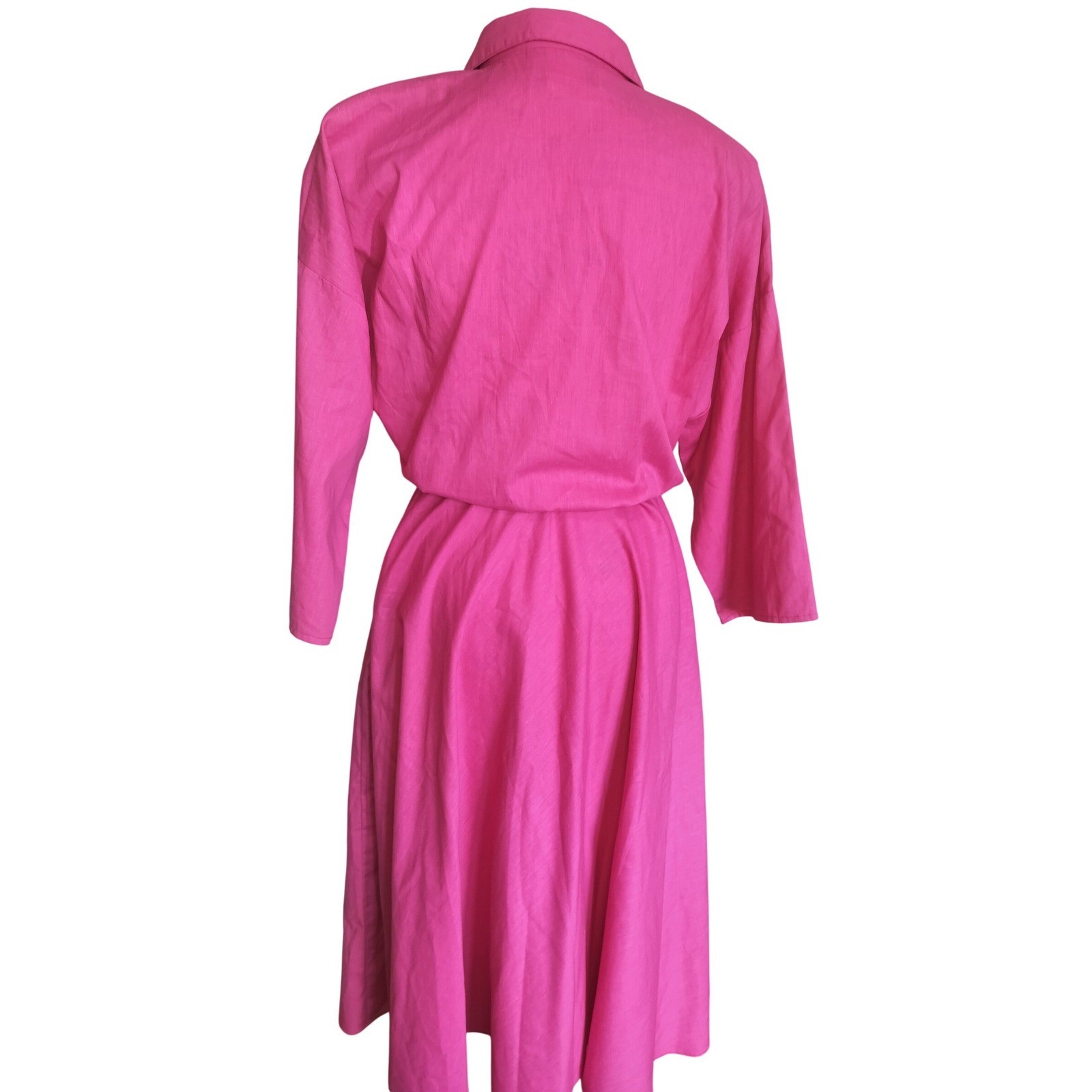 The American Shirt Dress 80’s Hot Pink Button Front Vintage Size 10