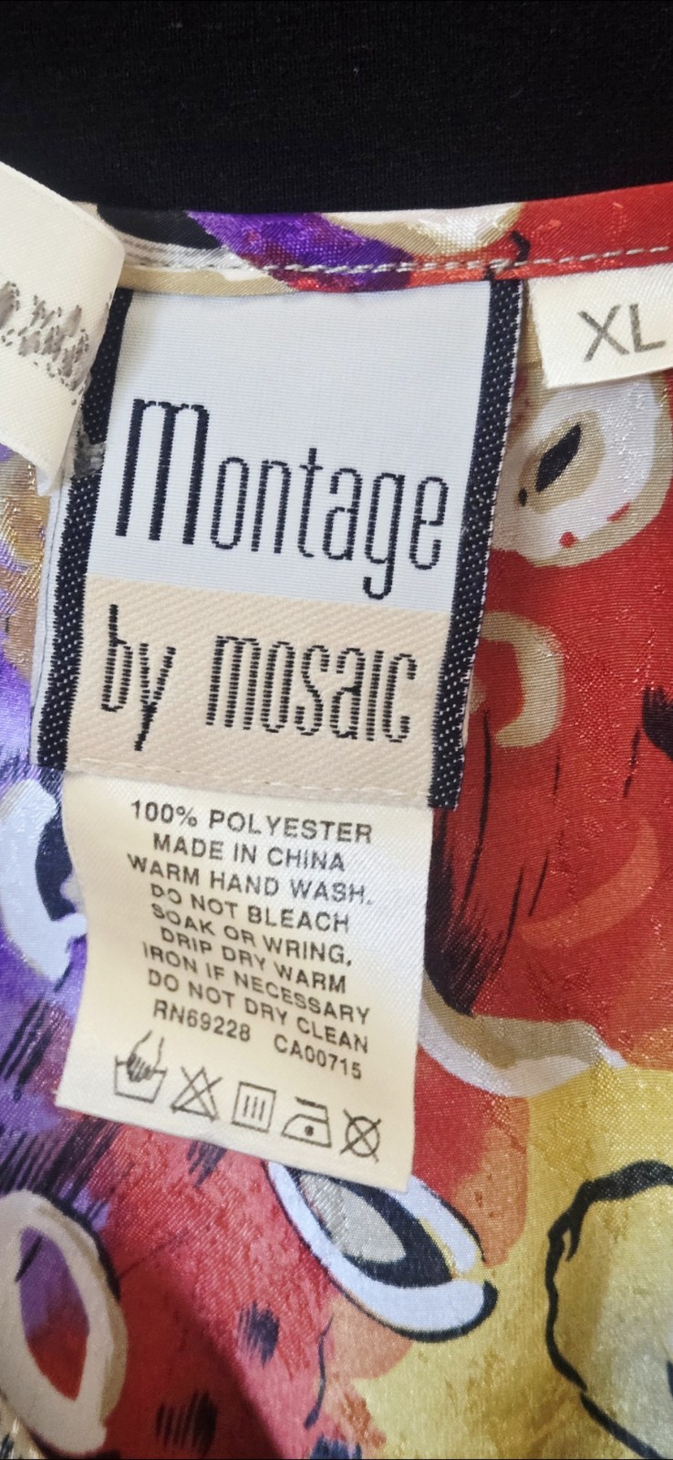 1980s MONTAGE BY MOSAIC Colorful Vintage Ruffled Pleated Full Sweep Skirt Set XL