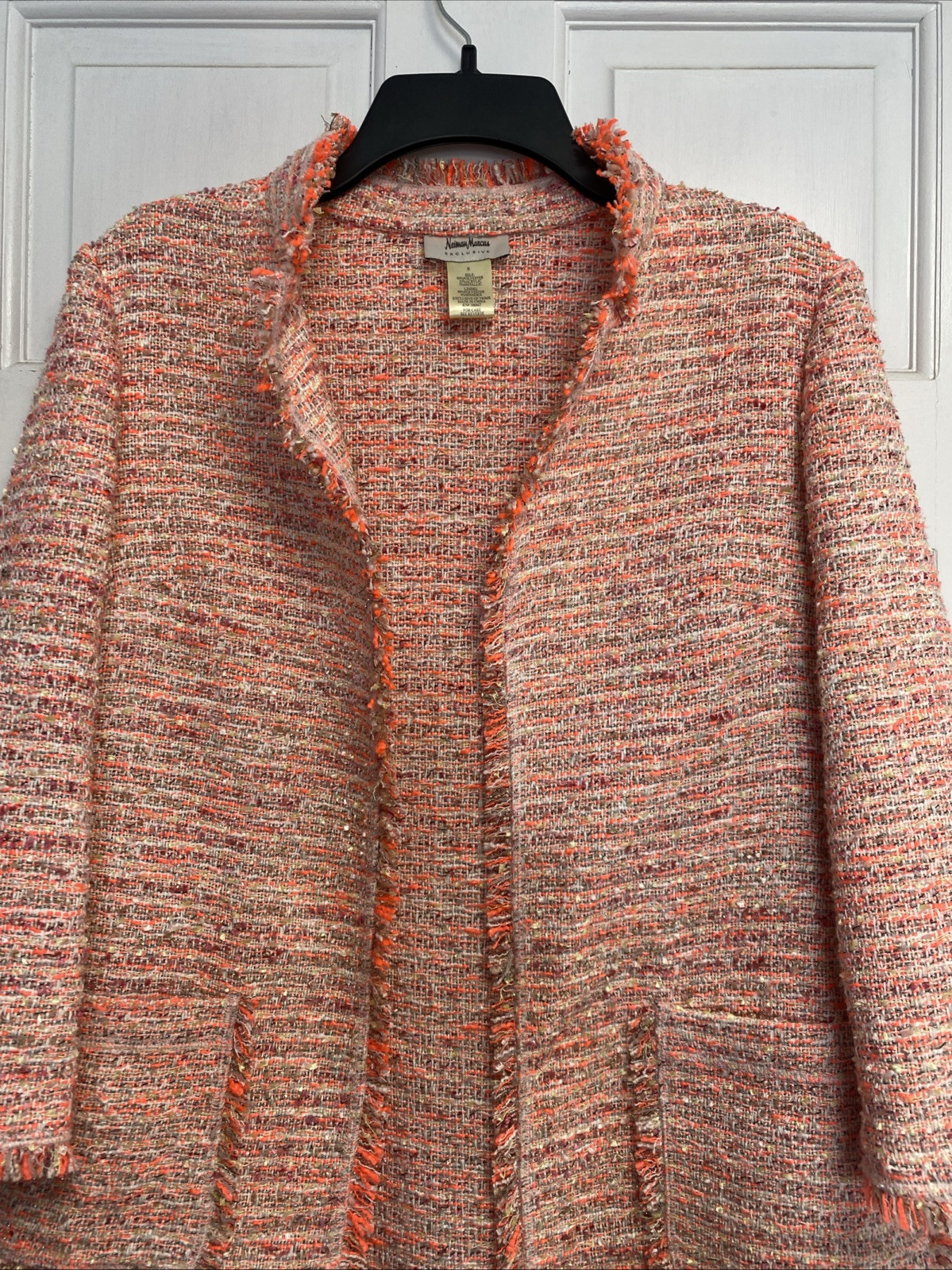 Vintage Neumann Marcus Exclusive Tweed Cardigan, Size Small Blazar Jacket Career