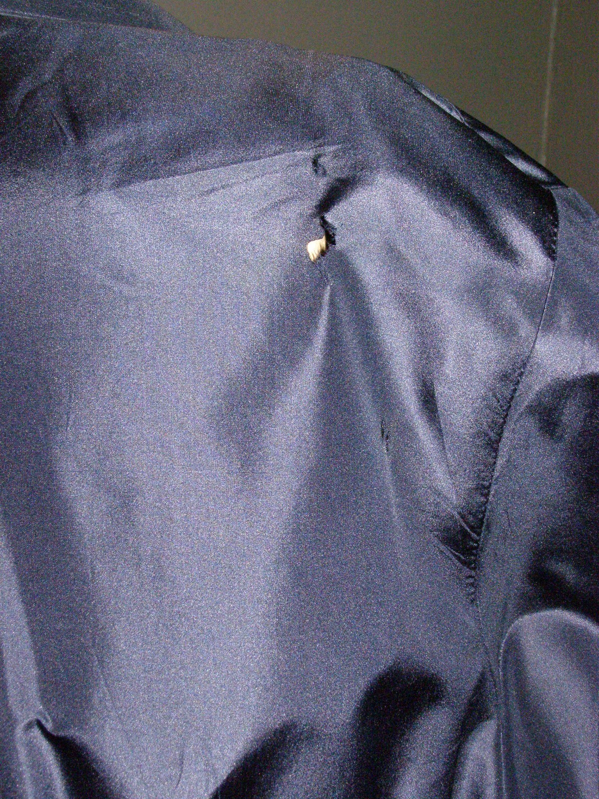 Vintage 80’s dark navy-blue button-down SHIRT DRESS S M silk LIZ CLAIBORNE full