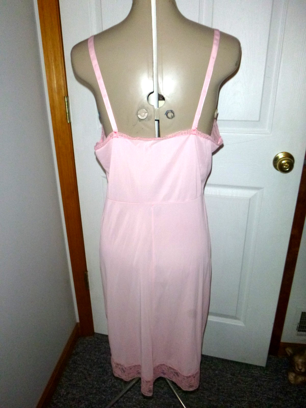 Vintage Pink Full Slip Petticoat Chemise Lingerie Val Mode Size 38