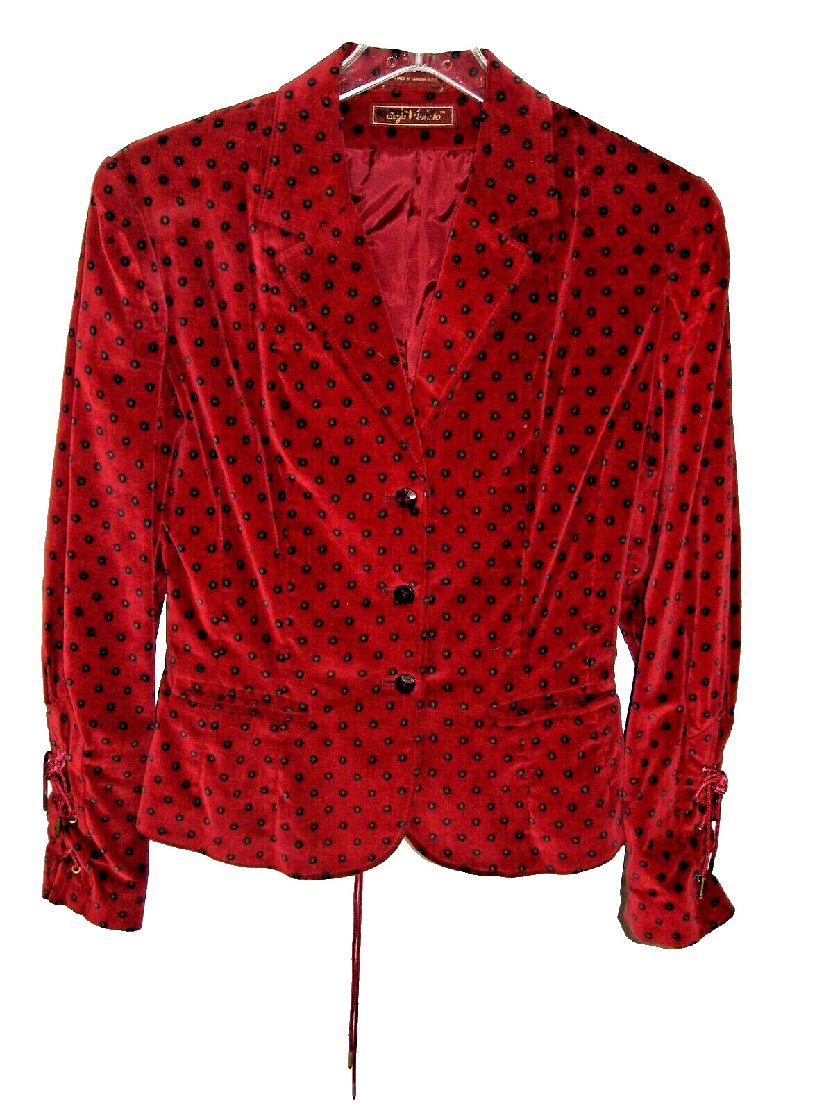 LOVELY VINTAGE 1970s SERGIO VALENTE VELOUR LACED JACKET – 7-8