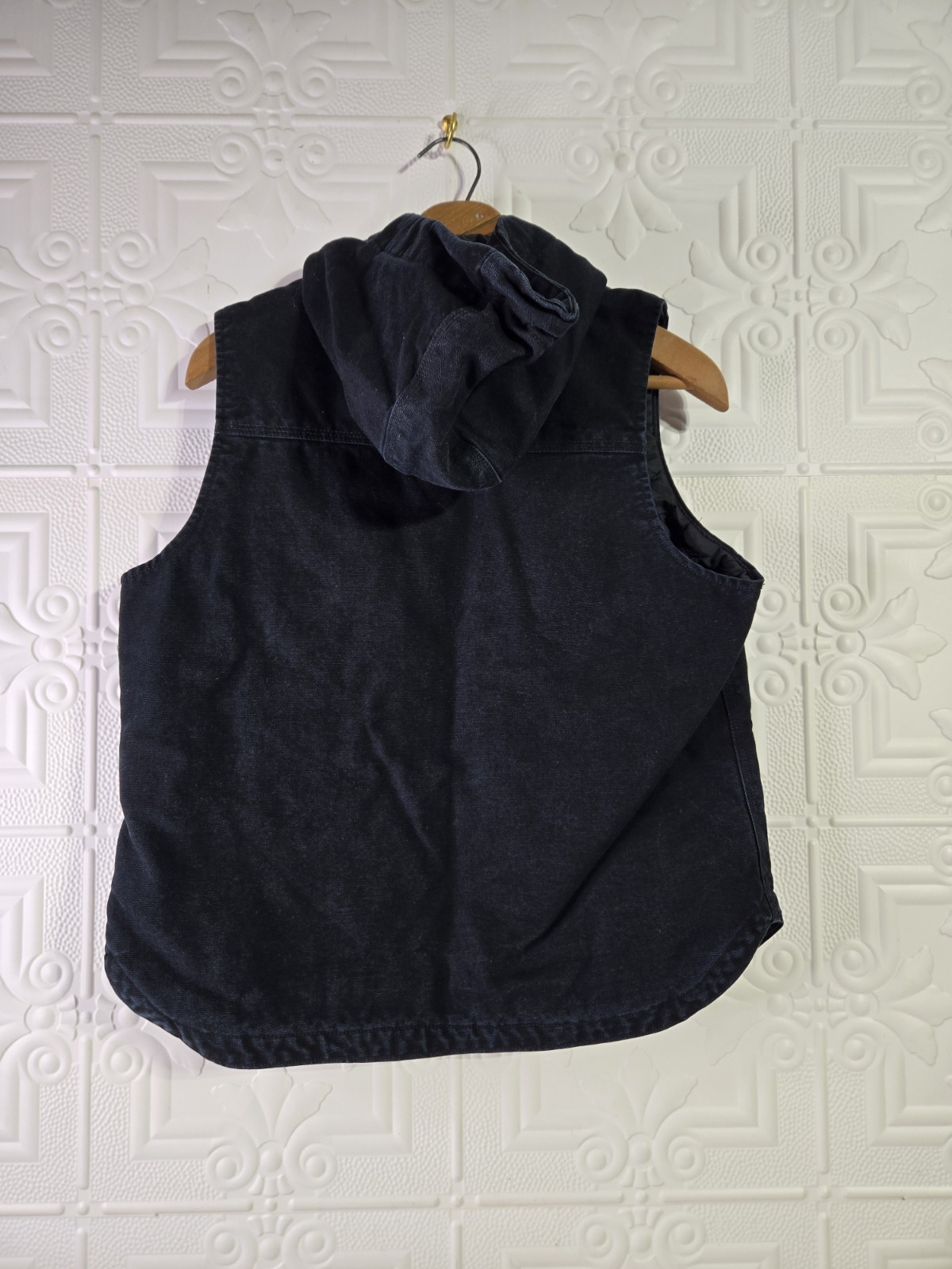 Carhartt Black Duck Canvas Hooded Vest Workwear 104026 Women’s Size M 8-10