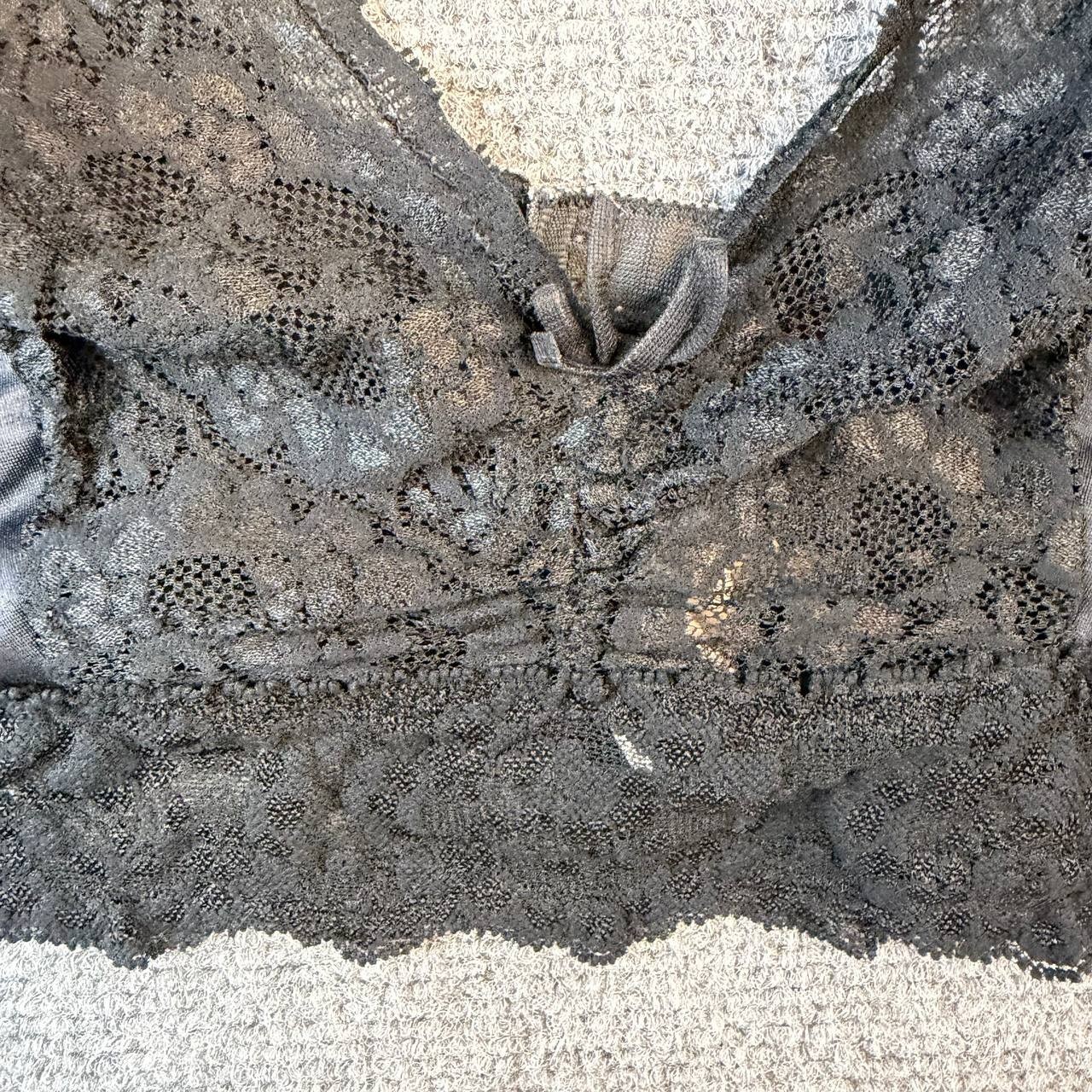 Vintage Black Lace Bra Size 46 Hook Closure Soft Cups USA Made