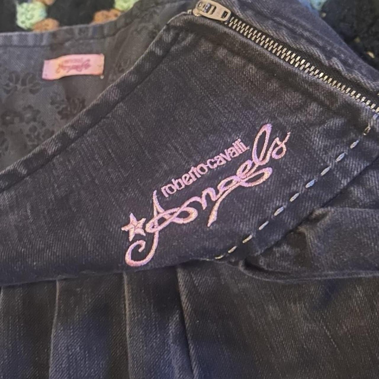 Vintage 2000s Roberto Cavalli Angels mini skirt