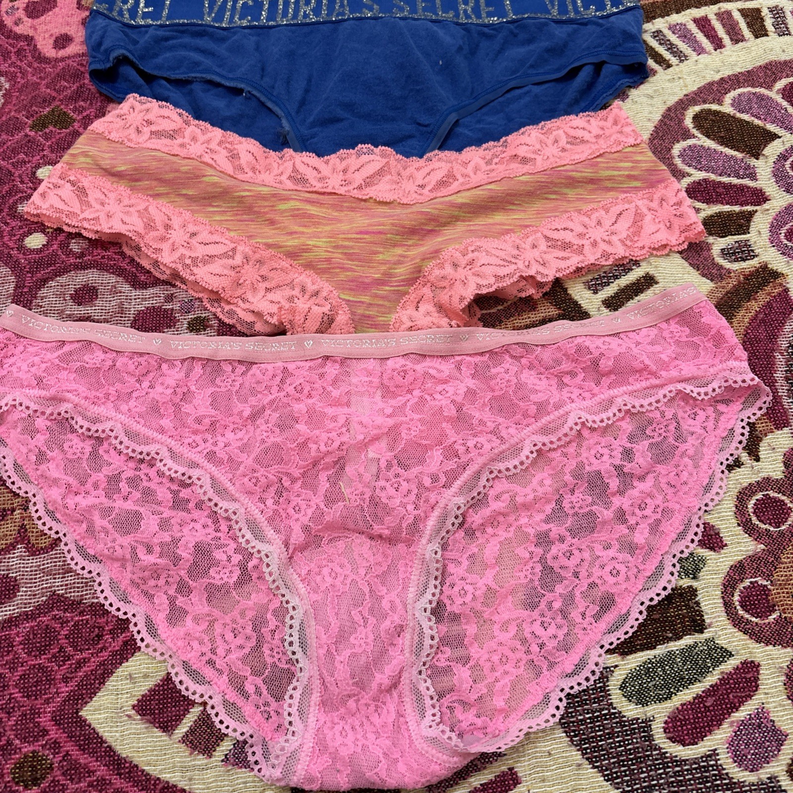 Vintage Lote 5 Pink/victoria Secrets Mic Pantis #005