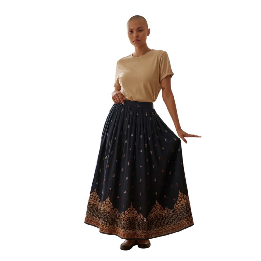 Vintage 80s Chaus Women’s Blue Royalty Preppy Maxi Pleated, Size 12