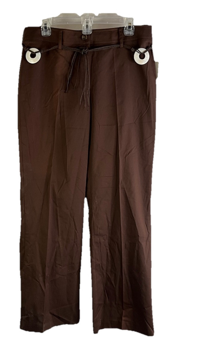 NOS Vintage 90s Womens 12 Baggy Wide Leg Belt Chino Pants Streetwear JNCO